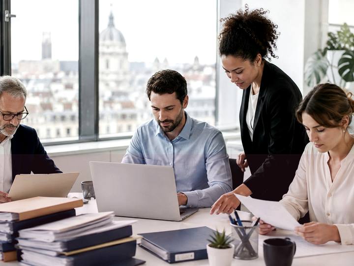 Échange calme autour de documents administratifs